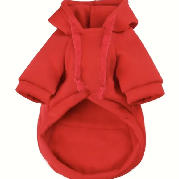 Small Dog Hoodie Sweatshirt, Size L  Red or Blue - Picture 3 of 8